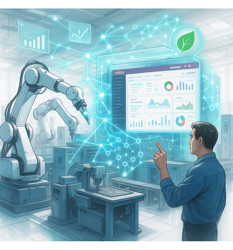 Odoo for Industry 4.0 and 5.0: machine interconnection, traceability and automation