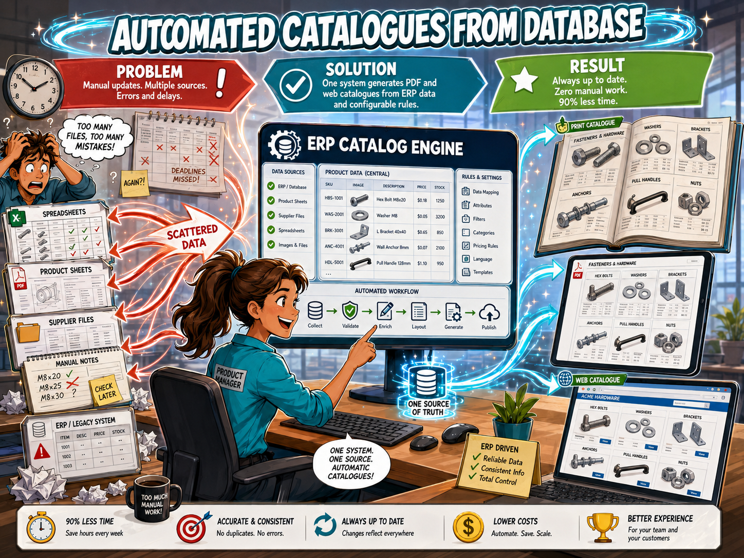 Automated catalogues generated from ERP database