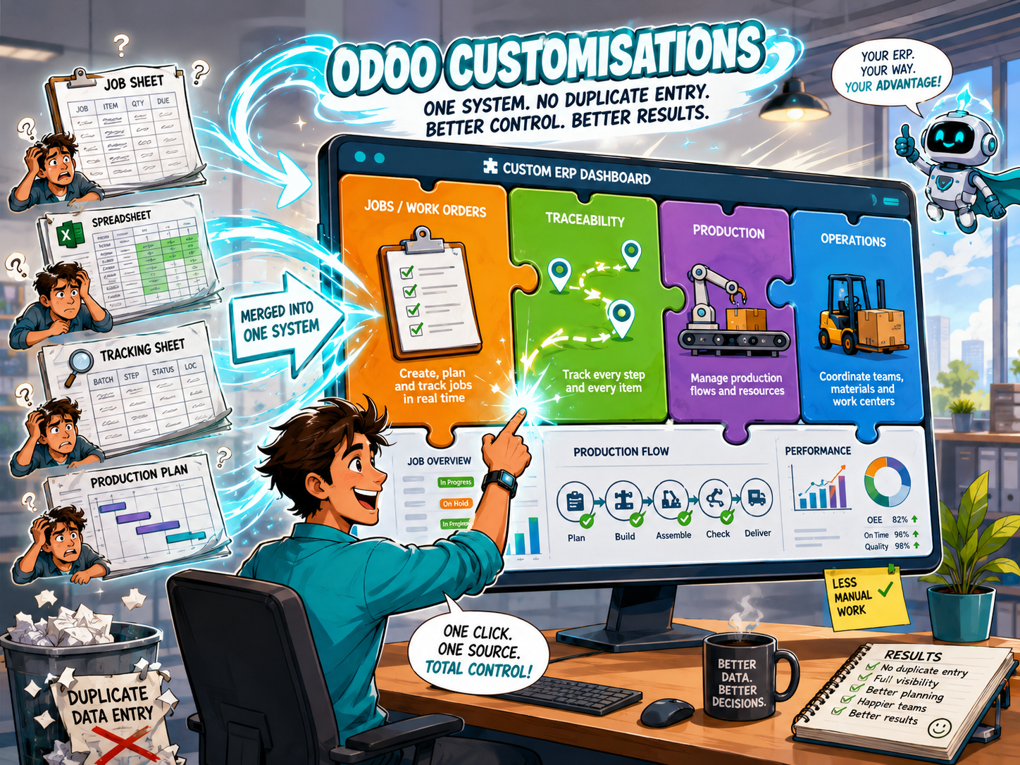 Custom Odoo modules for business processes