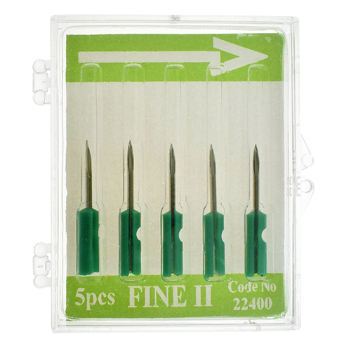 Aghi per MKII e MKIII, FINE FABRIC - Scatola 5 pezzi (Base in Plastica) - 25,7mm Ø 1,4mm # 08944 (AVERY DENNISON)