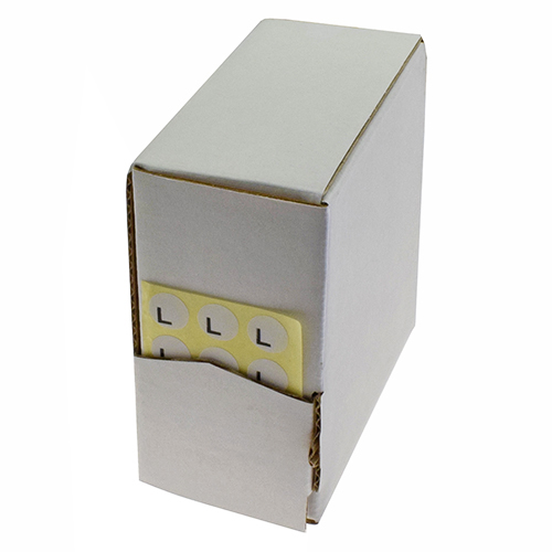Pegatinas Adhesivas de Talla L – Ø 1 cm (5000 Piezas)