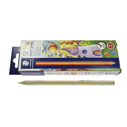STAEDTLER 1284-0 | Lápis Noris Jumbo Triangular, Branco (12 unid)