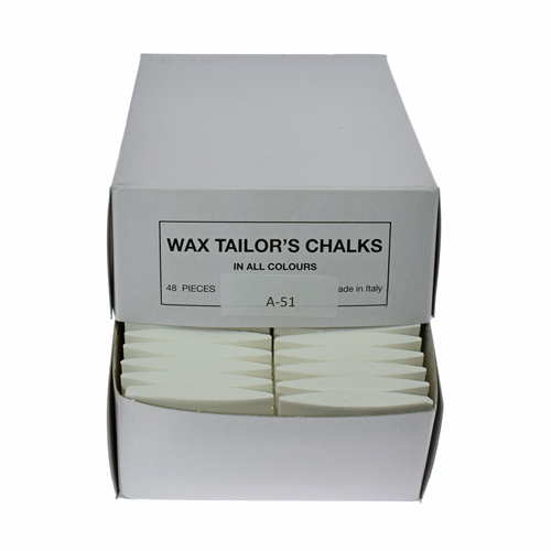 Tailor's Wax Chalks - WHITE - (48 pcs) - Made in Italy
