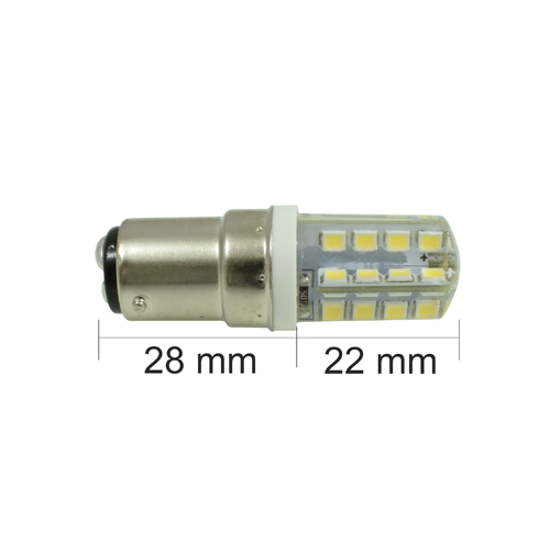 Lâmpada de Baioneta 32 LED 6500K BA15 com Revestimento em Gel de Silicone para Máquinas Domésticas