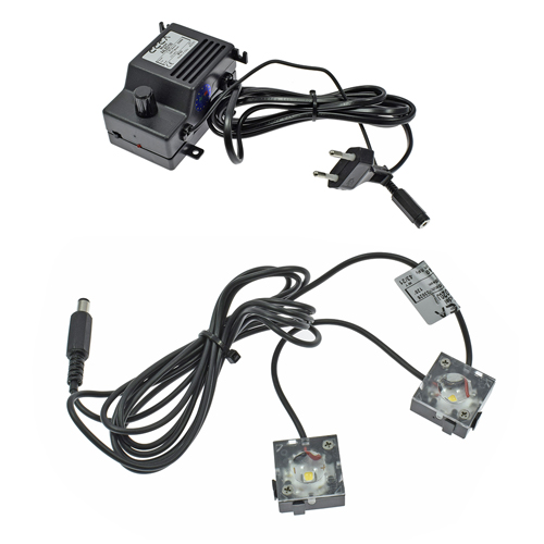 FARETTO LED 2x1W MAGENTICO CON ALIMENTATORE DIMMERABILE # K5LED1W (CCEA)