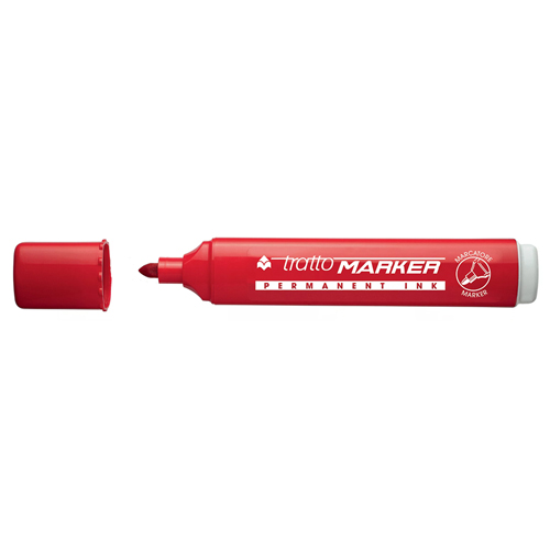 TRATTO MARKER INDELEBILE - ROSSO - PUNTA TONDA