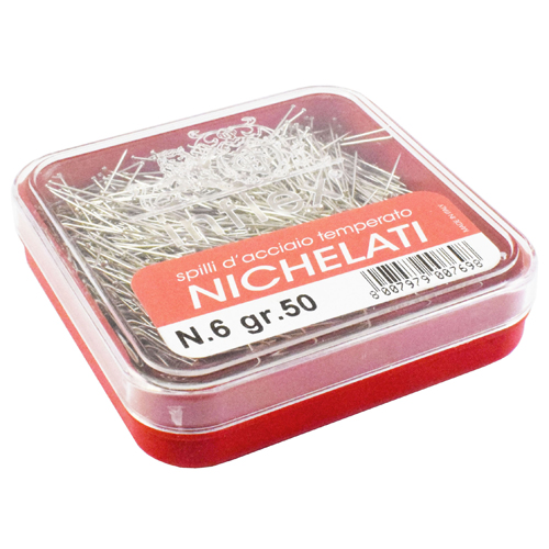 Spilli Acciaio Nichelato 0,6x30 mm - N.6 - (50g) - Made in Italy