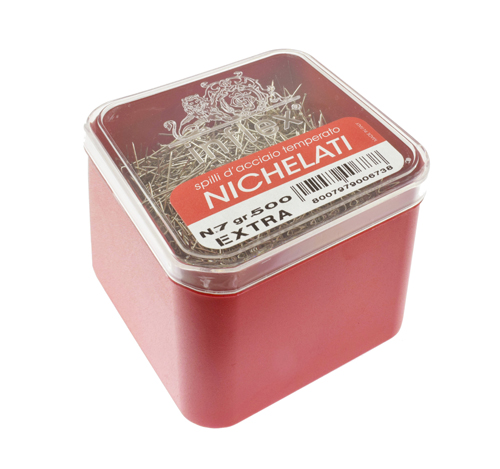 Spilli EXTRA Acciaio Nichelato 0,6x32 mm - N.7 - (500g) - Made in Italy