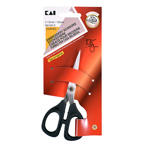 N5135C KAI | Tesoura de Bordar 135 mm (5,1/2"), Lâminas Curvas