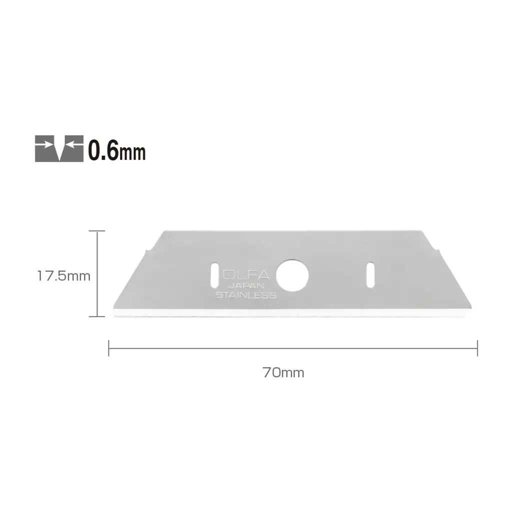 Rounded-tip Stainless Steel Blades 17,5 mm (10 Pcs) #  SKB-2S-R/10B (OLFA)