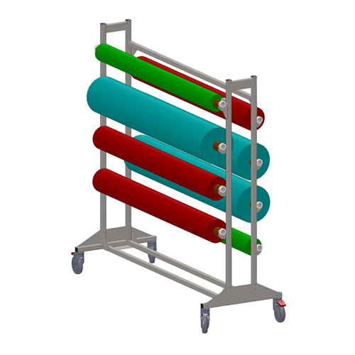 Carrello Porta Rotoli 170 (L) x 170 (H) x 60 (W) cm per Tessuto, Salpa (Made in Italy)
