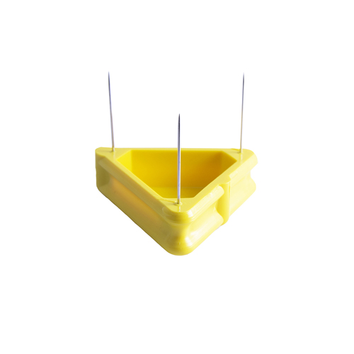 Marking Pin with Triangular Yellow Plastic Base, 3 Pins 20 mm Ø 0.6 mm (Made in Italy)