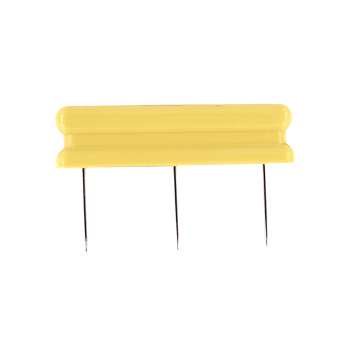 Marking Pin with Flat Yellow Plastic Base, 3 Pins 20 mm Ø 0.6 mm (Made in Italy)