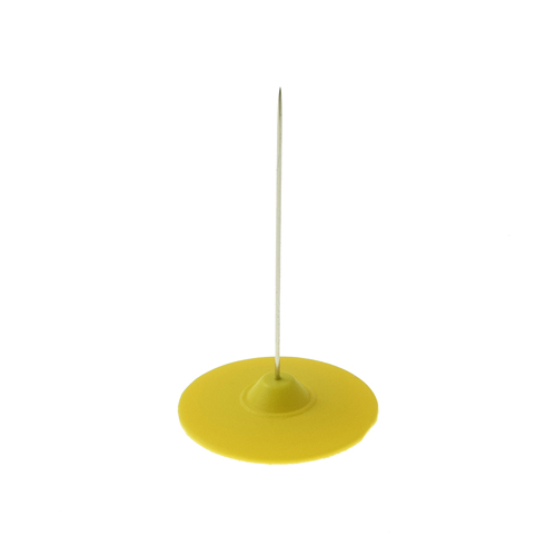 SPILLONE BASE PLASTICA GIALLA Ø 30 mm, LUNGHEZZA 45 mm - Ø 0,7 mm
