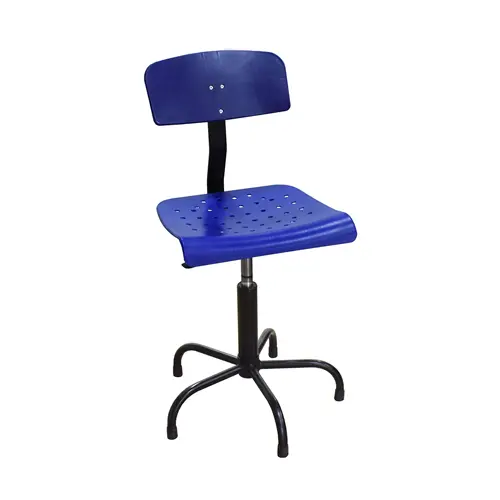 Blue PVC Chair Adjustable Height 44-58 cm with Metal Base (Comel)