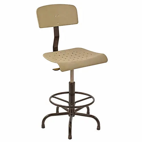 Sedia Grigia in PVC Altezza Regolabile 57-82 cm con Poggiapiedi e Base in Metallo (Comel)
